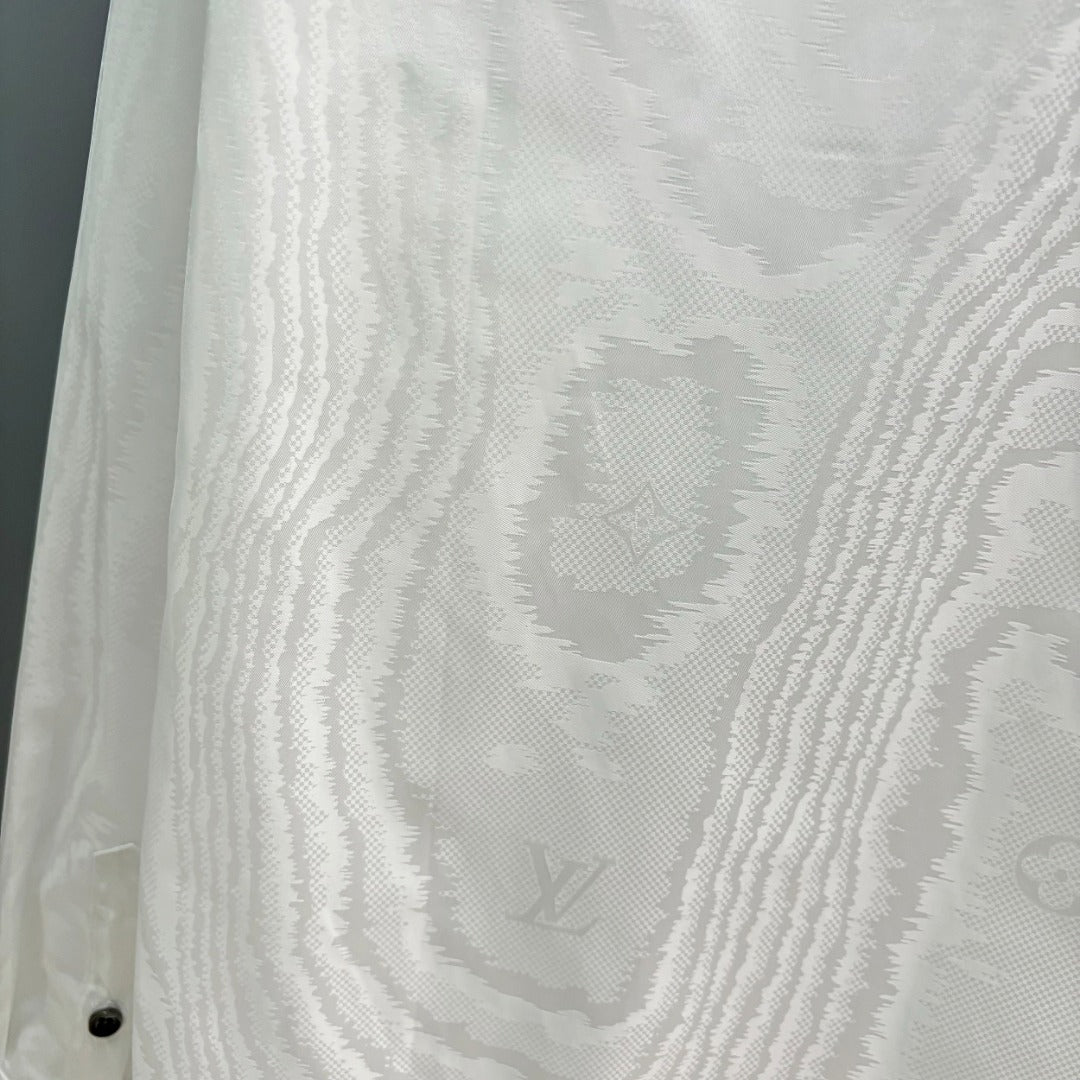 250917 New high-quality custom fabric wood-grain long-sleeved shirt