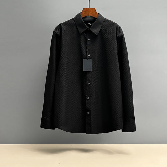 250917 New high-quality custom fabric jacquard long-sleeved shirt