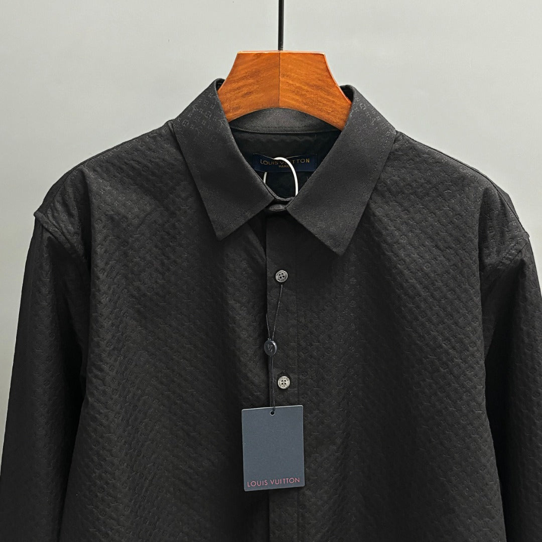 250917 New high-quality custom fabric jacquard long-sleeved shirt