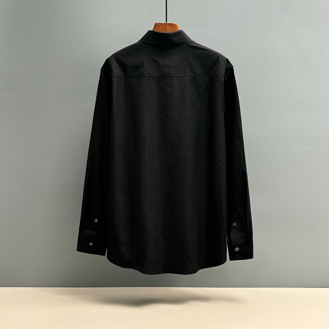 250917 New high-quality custom fabric jacquard long-sleeved shirt