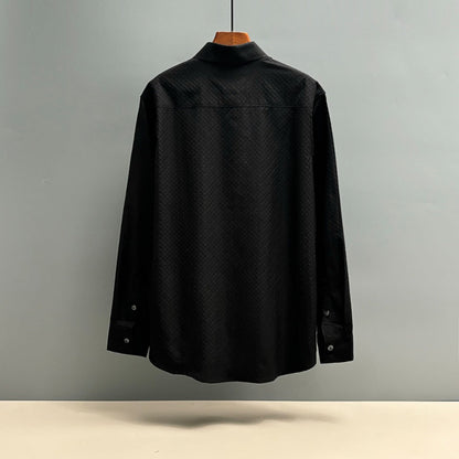 250917 New high-quality custom fabric jacquard long-sleeved shirt