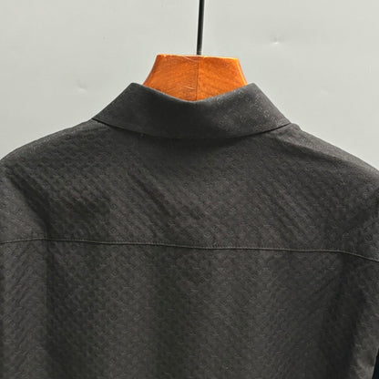 250917 New high-quality custom fabric jacquard long-sleeved shirt