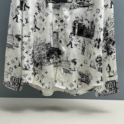 250917 New high-quality Tencel fabric printed long-sleeved shirt