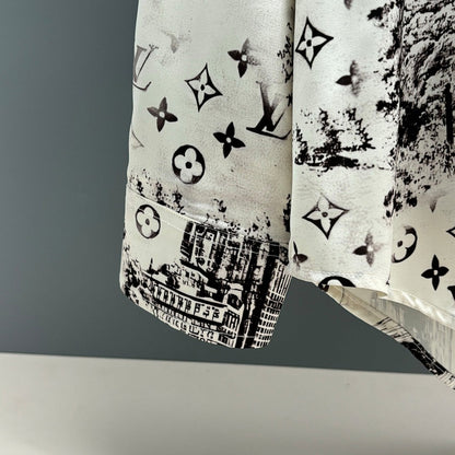 250917 New high-quality Tencel fabric printed long-sleeved shirt