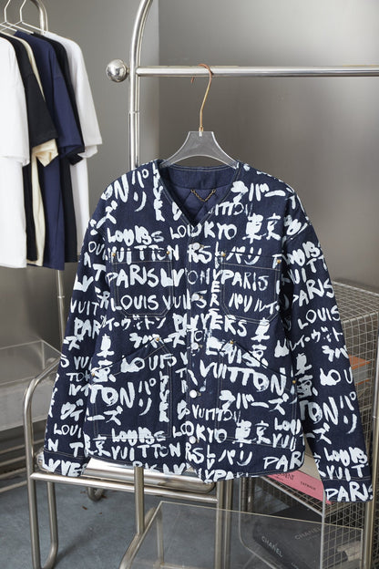 250923 New high-quality graffiti suit denim jacket