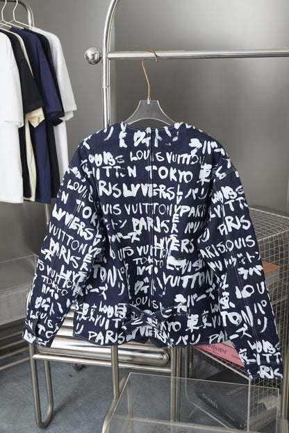 250923 New high-quality graffiti suit denim jacket