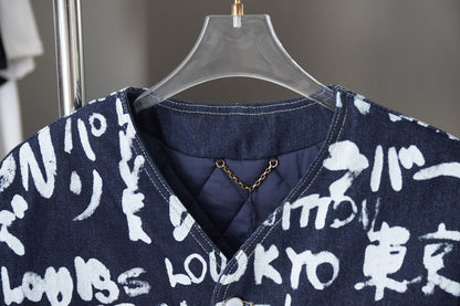 250923 New high-quality graffiti suit denim jacket