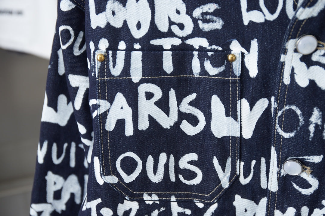 250923 New high-quality graffiti suit denim jacket