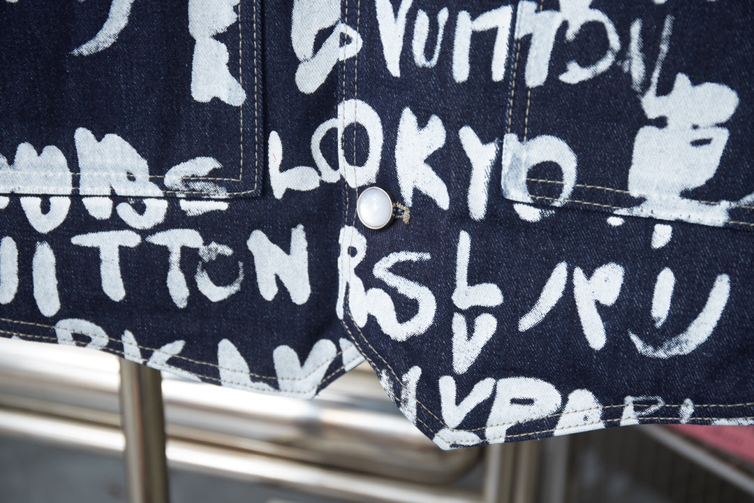 250923 New high-quality graffiti suit denim jacket