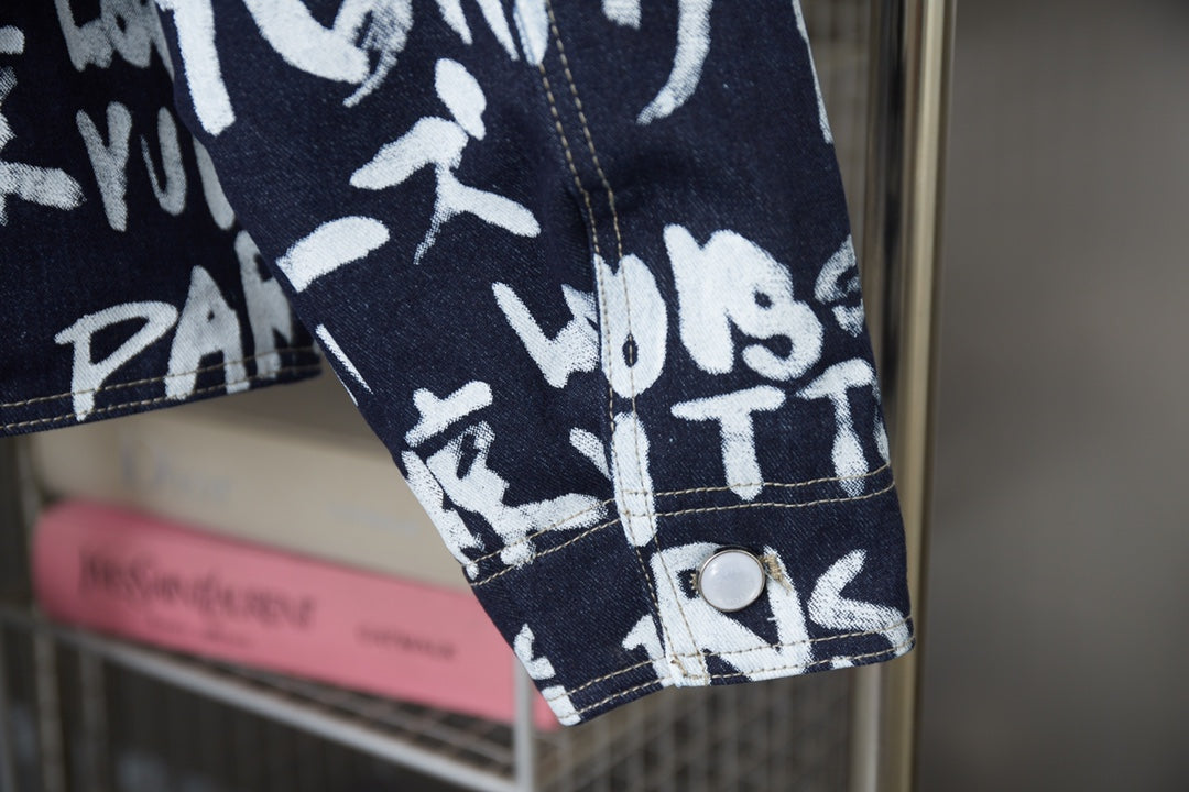 250923 New high-quality graffiti suit denim jacket