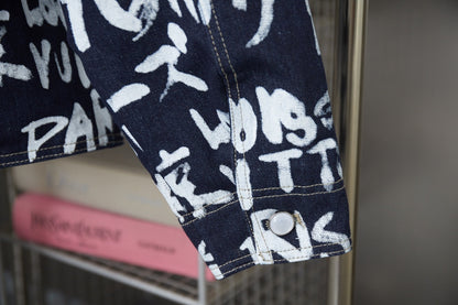 250923 New high-quality graffiti suit denim jacket