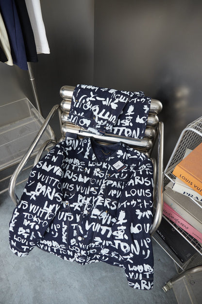 250923 New high-quality graffiti suit denim jacket