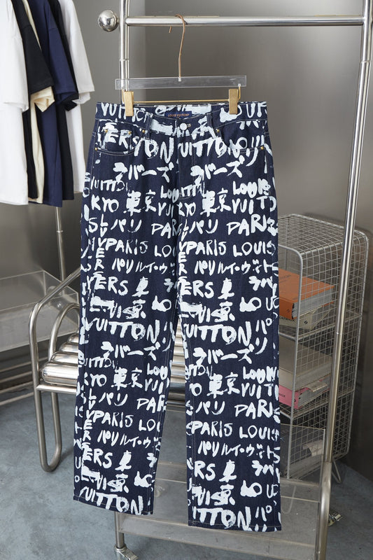 250923 New high-quality graffiti suit jeans
