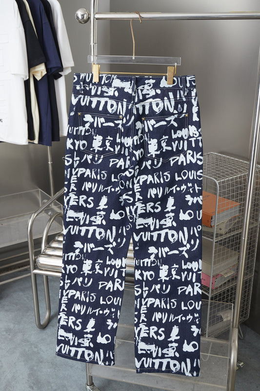 250923 New high-quality graffiti suit jeans