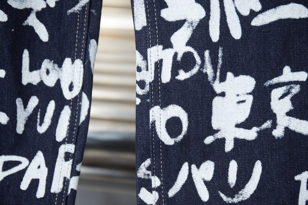 250923 New high-quality graffiti suit jeans