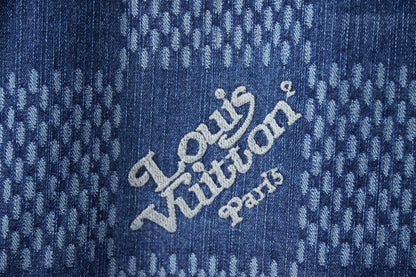 250923 A new high-quality checkerboard pattern full print denim jacket