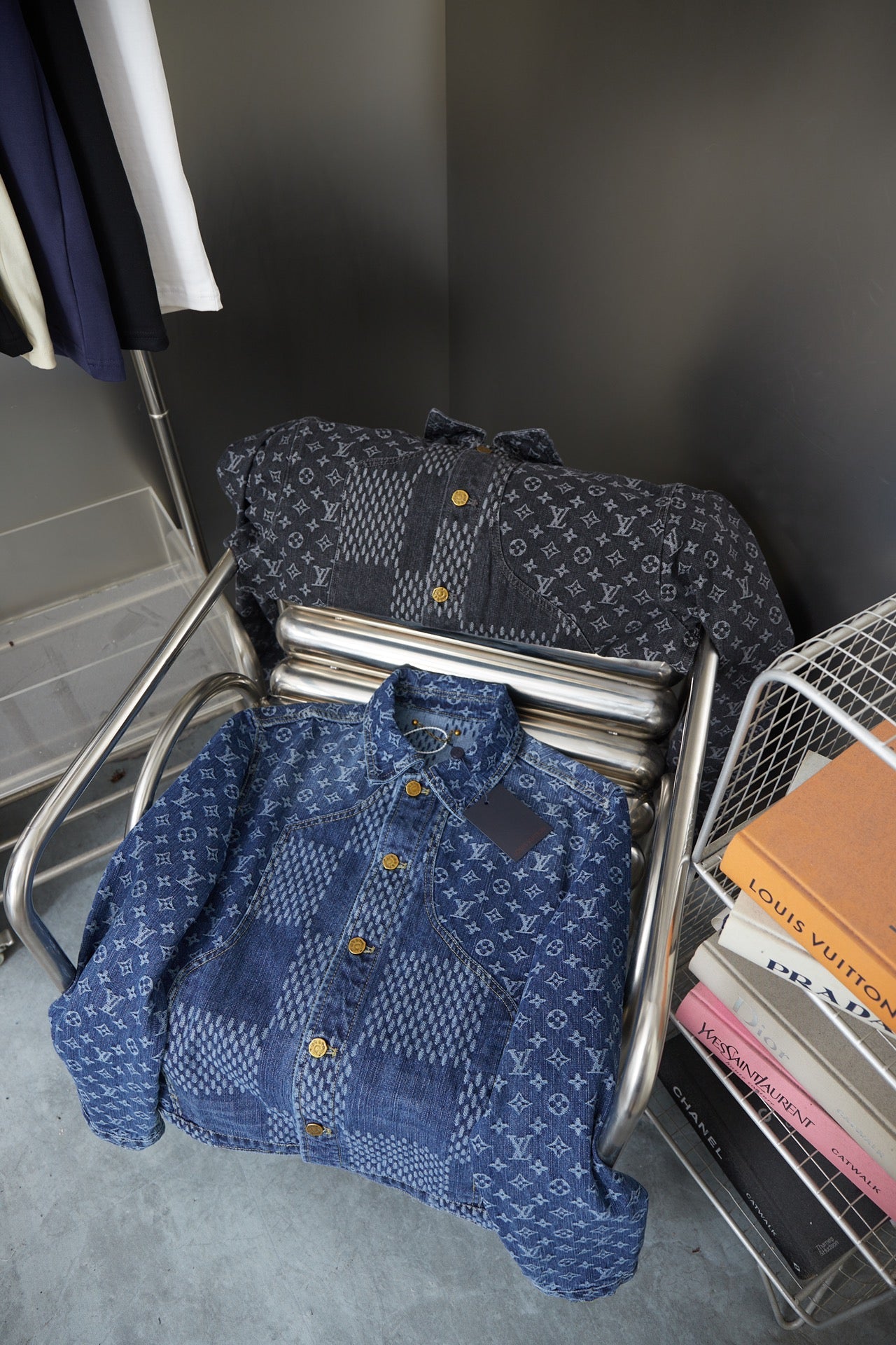 250923 A new high-quality checkerboard pattern full print denim jacket