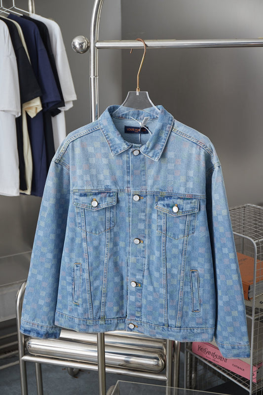 250923   new high-quality checkerboard color Mosaic set of cowhide coat