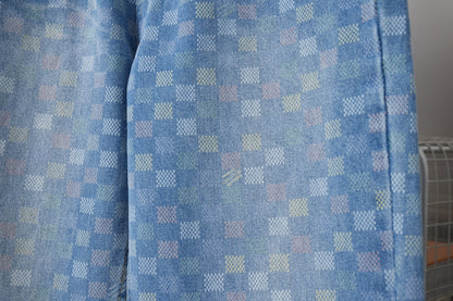 250923 New high-quality checkerboard color Mosaic set of jeans