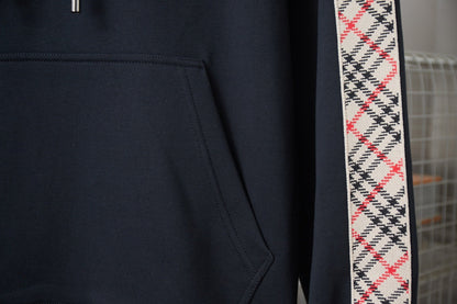250923 New high-quality checkered ribbon embroidered hooded sweatshirt