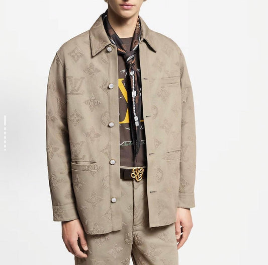 250923 A new high-quality embroidered set filled with printed denim jacket