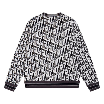 250923 New high-quality jacquard full-print round-neck knitted sweater