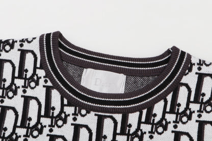 250923 New high-quality jacquard full-print round-neck knitted sweater