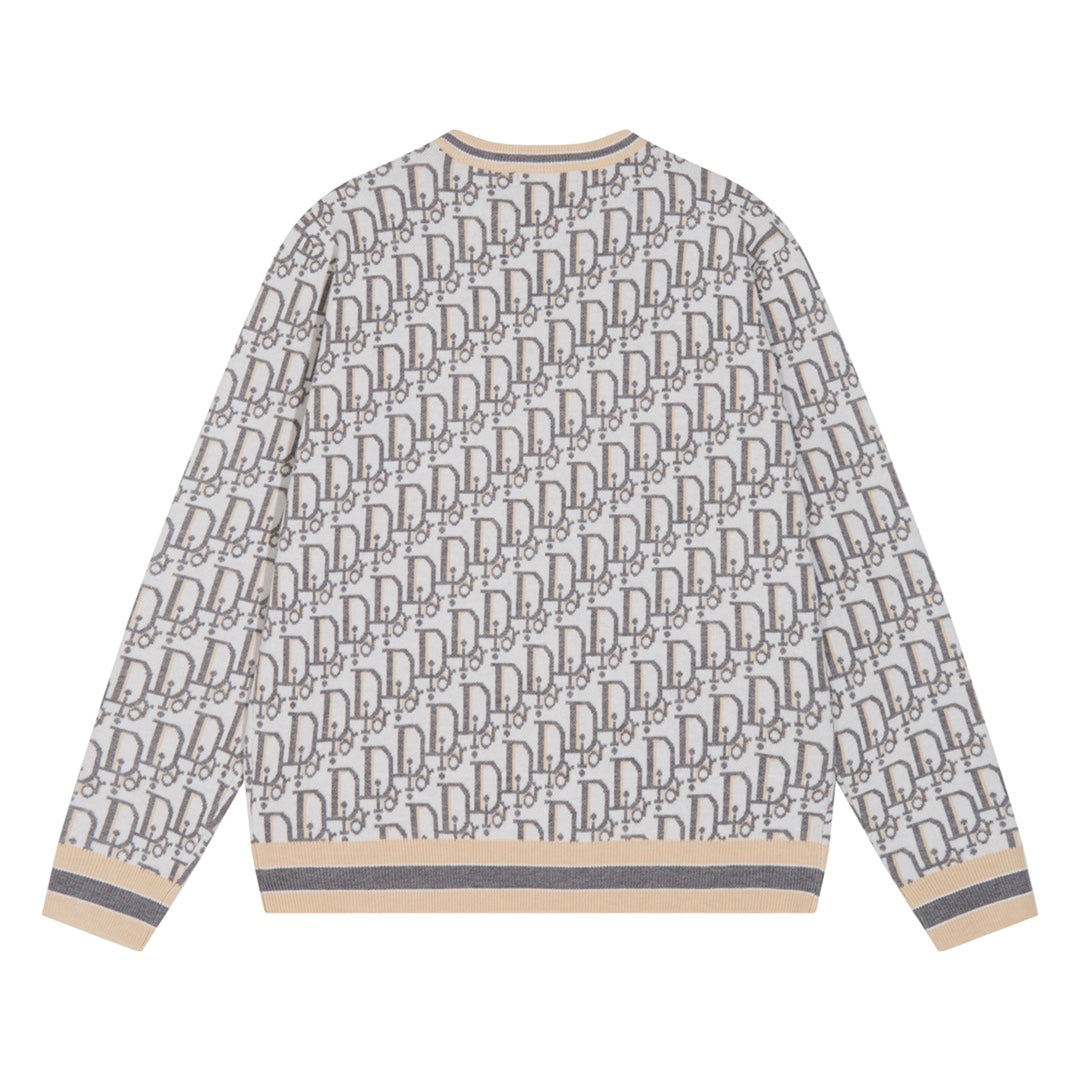 250923 New high-quality jacquard full-print round-neck knitted sweater