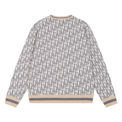 250923 New high-quality jacquard full-print round-neck knitted sweater