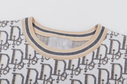 250923 New high-quality jacquard full-print round-neck knitted sweater