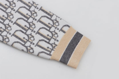 250923 New high-quality jacquard full-print round-neck knitted sweater