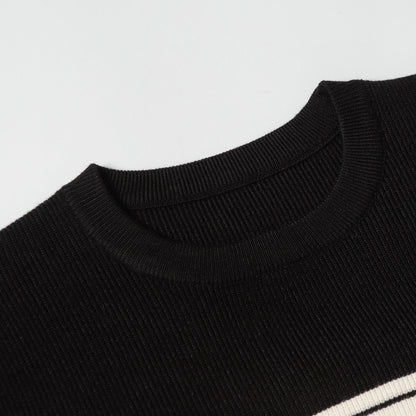 250923 New high-quality jacquard full-knit long-sleeved round-neck sweater