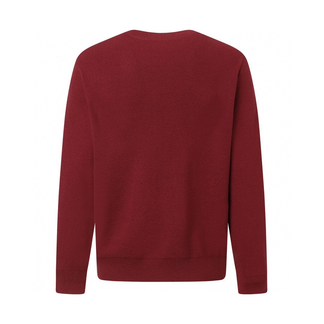 250923 New high-quality jacquard full-knit long-sleeved round-neck sweater