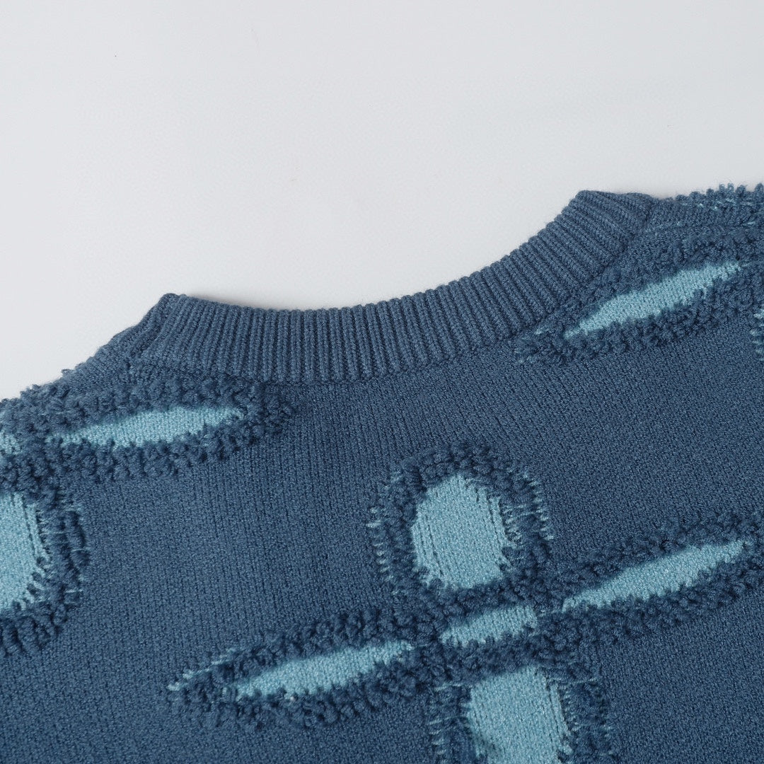 250923 new high-quality jacquard full-printed large icon pullover sweater