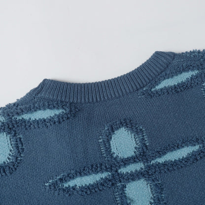 250923 new high-quality jacquard full-printed large icon pullover sweater
