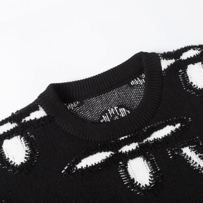 250923 new high-quality jacquard full-printed large icon pullover sweater