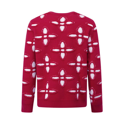 250923 new high-quality jacquard full-printed large icon pullover sweater