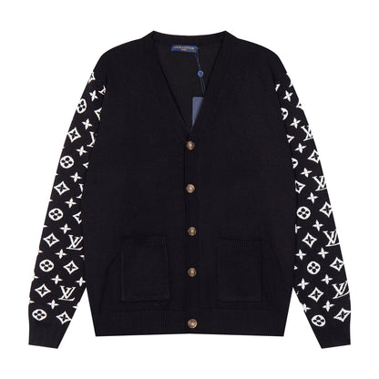 250923 New high-quality patchwork piping knitted cardigan