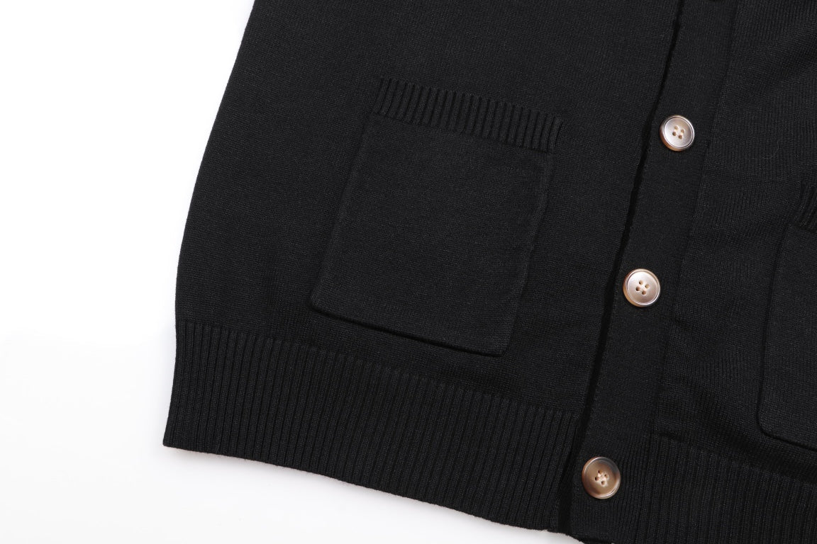 250923 New high-quality patchwork piping knitted cardigan