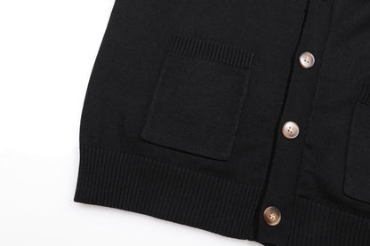250923 New high-quality patchwork piping knitted cardigan
