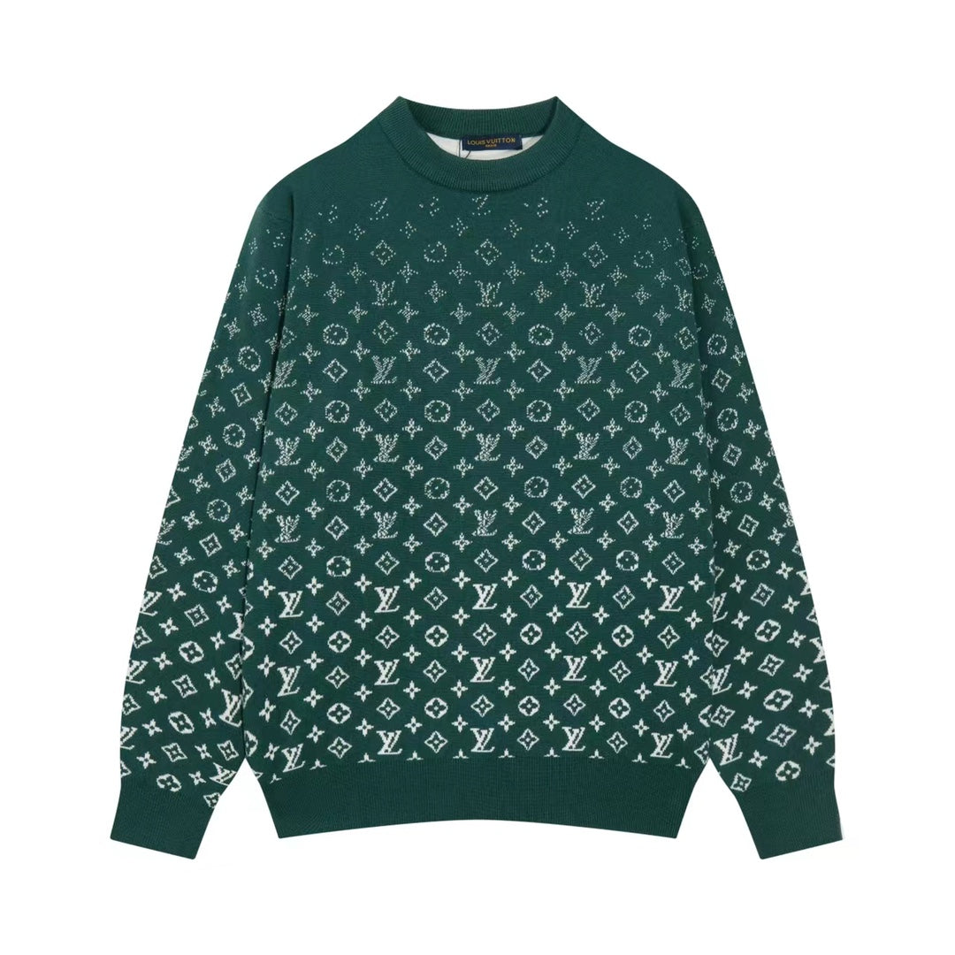 250923 new high-quality full-printed jacquard pullover sweater