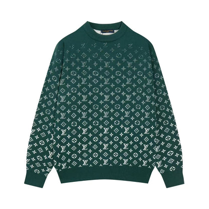 250923 new high-quality full-printed jacquard pullover sweater