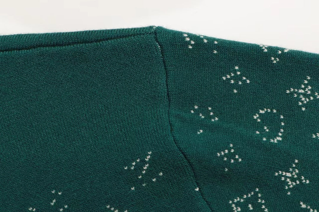 250923 new high-quality full-printed jacquard pullover sweater
