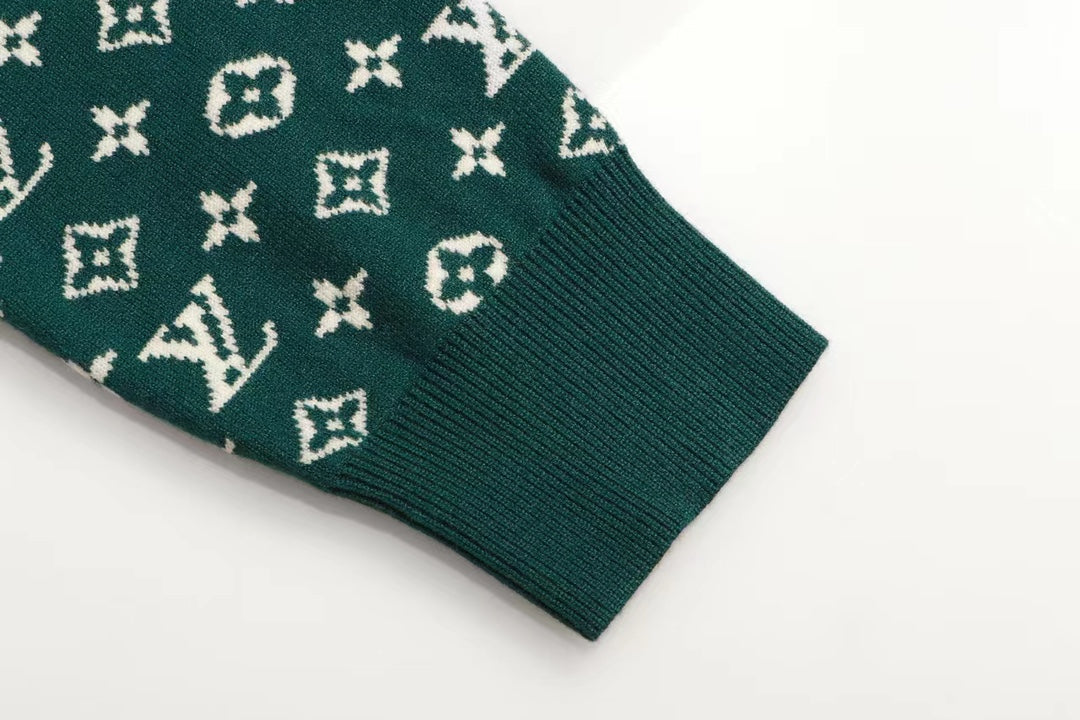 250923 new high-quality full-printed jacquard pullover sweater