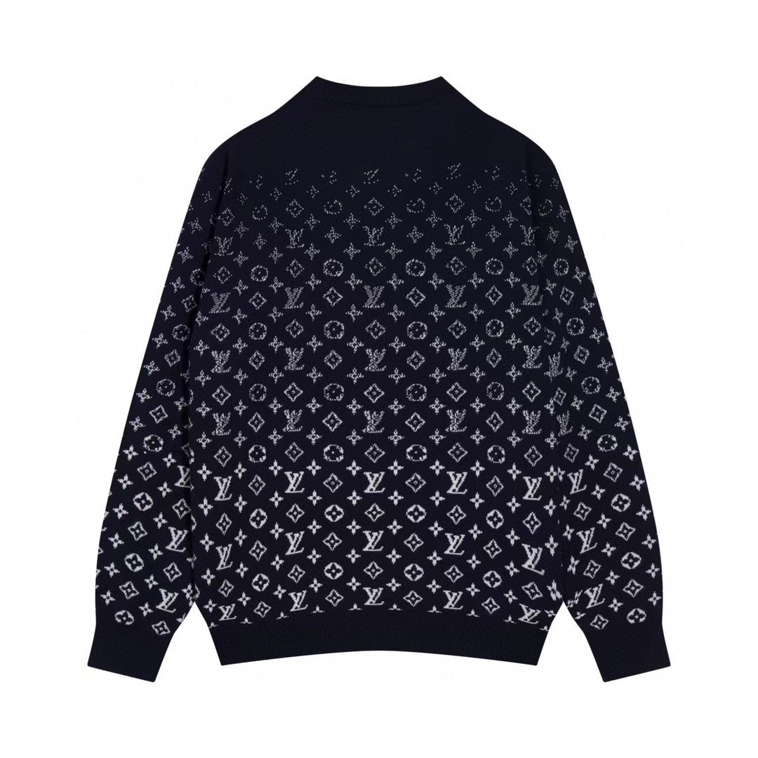 250923 new high-quality full-printed jacquard pullover sweater