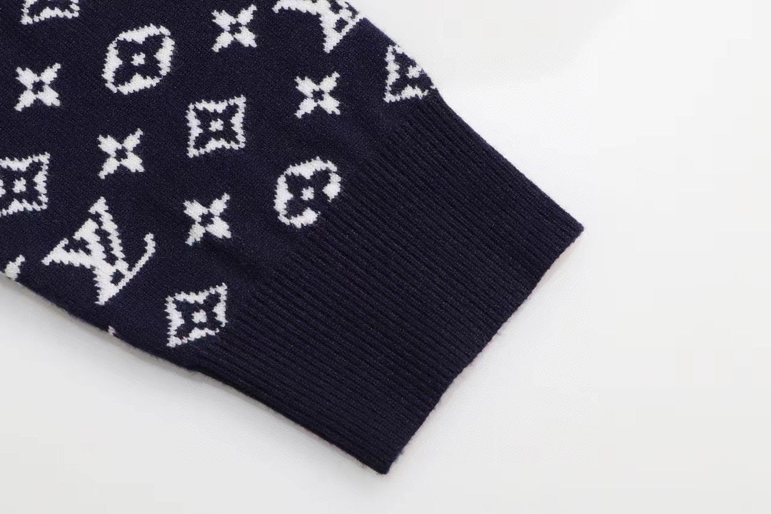 250923 new high-quality full-printed jacquard pullover sweater