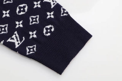 250923 new high-quality full-printed jacquard pullover sweater