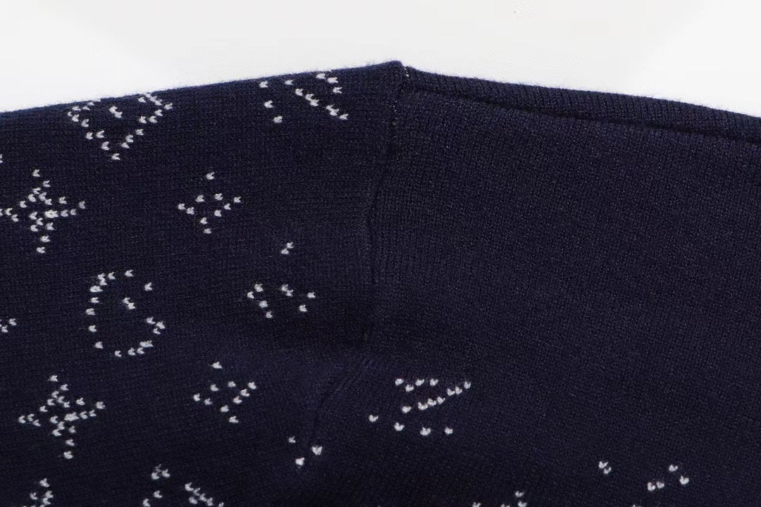 250923 new high-quality full-printed jacquard pullover sweater