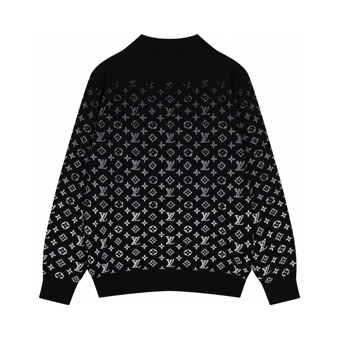 250923 new high-quality full-printed jacquard pullover sweater