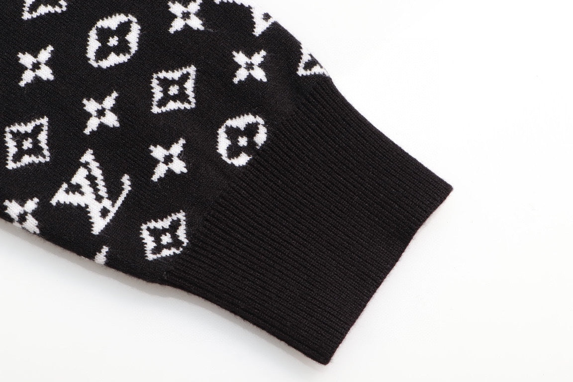 250923 new high-quality full-printed jacquard pullover sweater